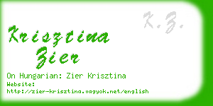 krisztina zier business card